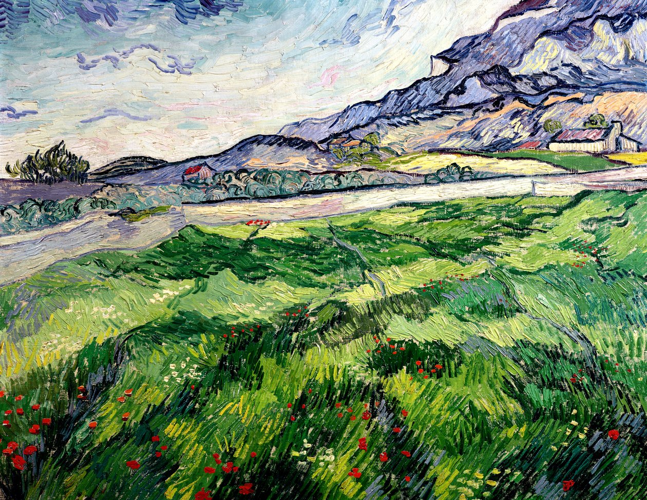 A zöld búzamező a menedékház mögött, 1889 alkotó: Vincent van Gogh