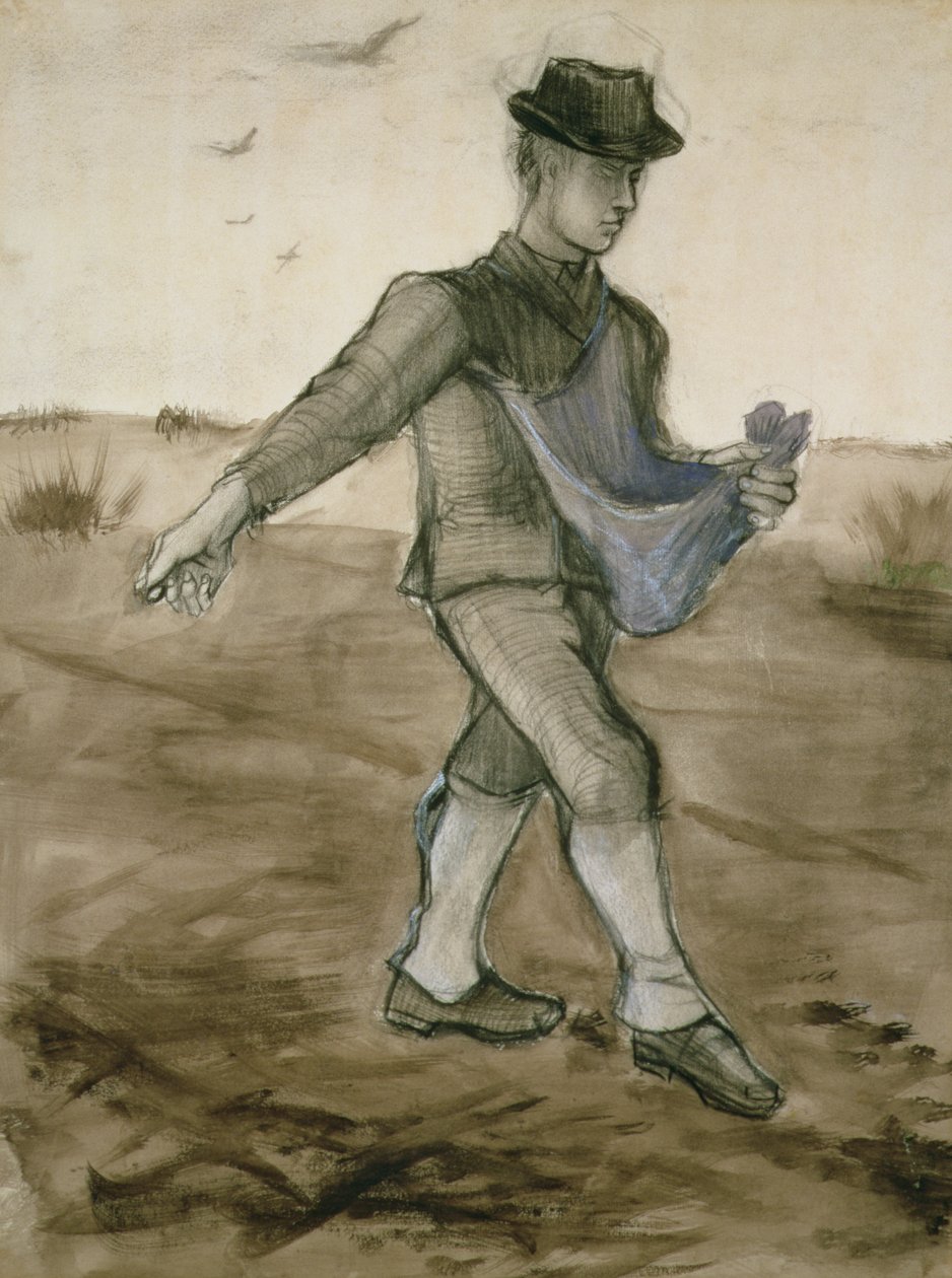 A magvető, 1881 (ceruza, toll és barna tinta) alkotó: Vincent van Gogh