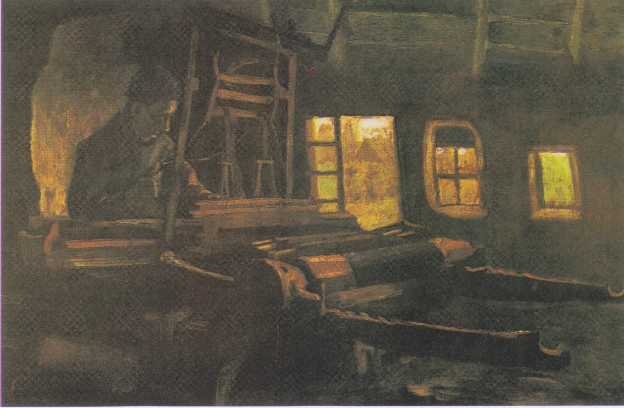 Weber egy szobában, három keskeny ablakkal alkotó: Vincent van Gogh