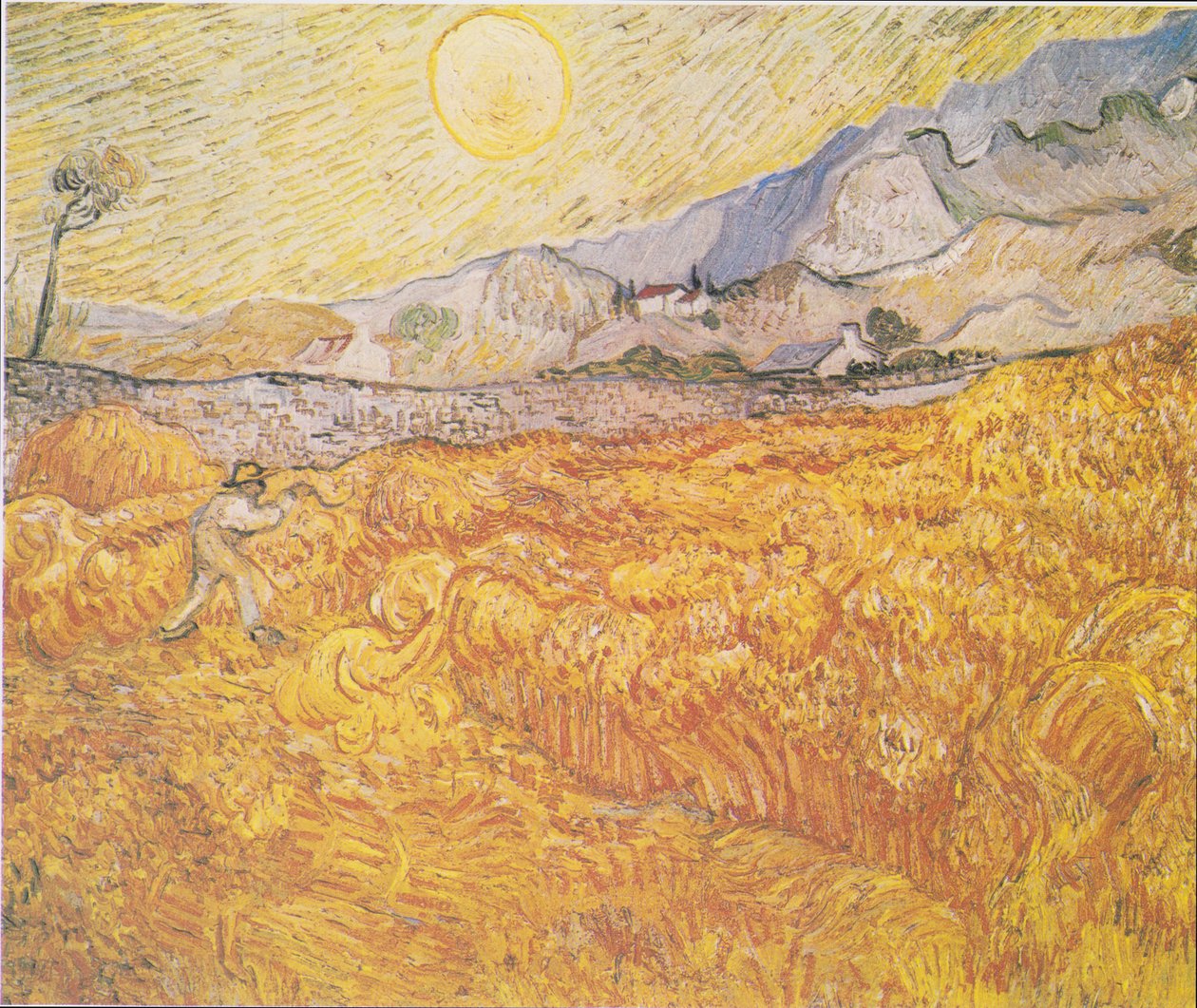 Búzamező a Saint-Paul Kórház mögött (Aratás) alkotó: Vincent van Gogh