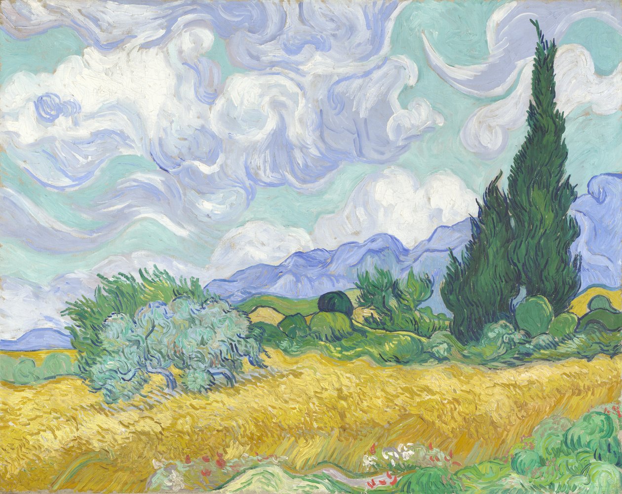 Búzamező ciprusokkal alkotó: Vincent van Gogh