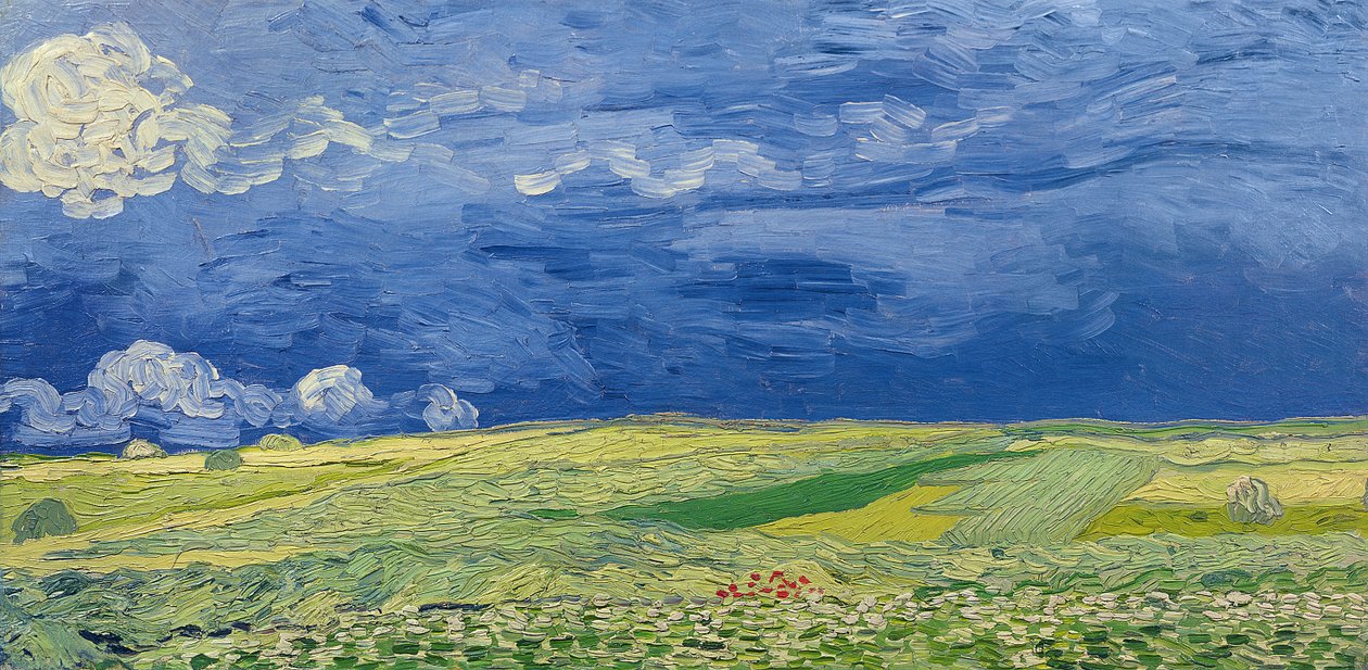 Búzamezők a zivatarfelhők alatt, 1890 alkotó: Vincent van Gogh