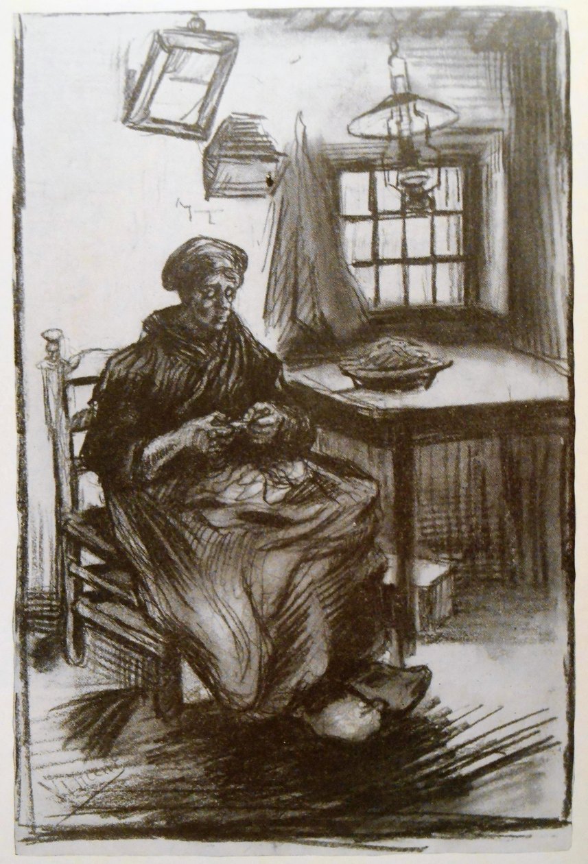 Nő, borsót pucol alkotó: Vincent van Gogh