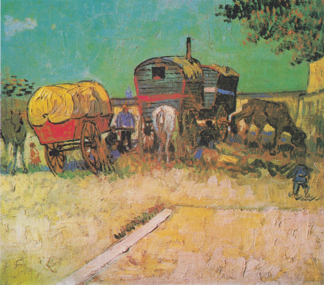 Cigánytábor lovas kocsikkal alkotó: Vincent van Gogh