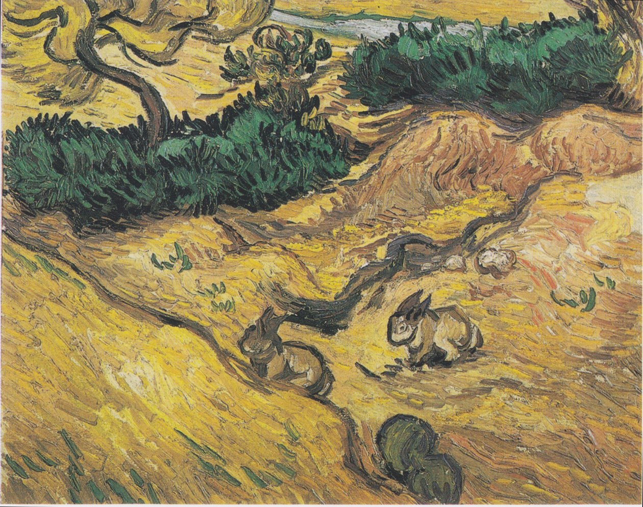 Két nyúl egy réten alkotó: Vincent van Gogh