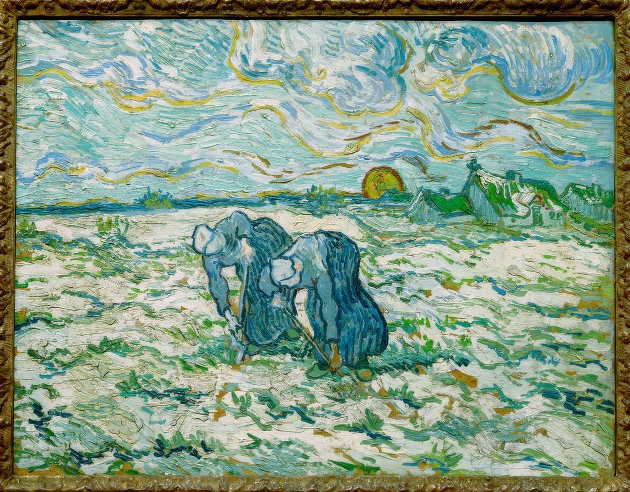 Két parasztasszony ásni a hóval borított mezőn alkotó: Vincent van Gogh