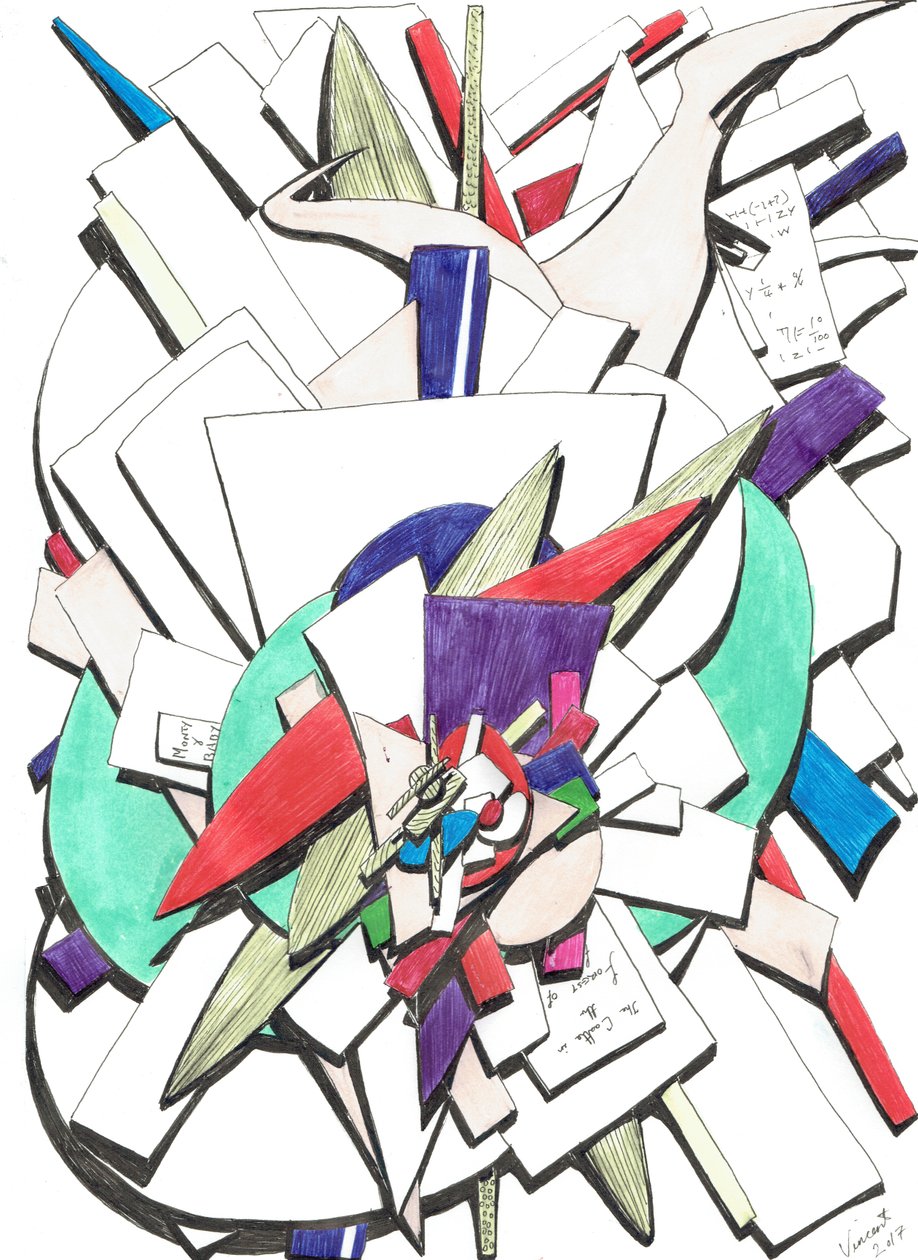 Atop, 2017, (színes tinta papíron) alkotó: Vincent Alexander Booth