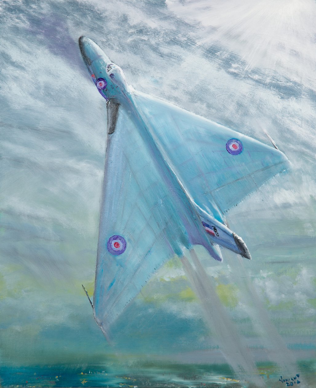Avro Vulcan B1 éjszakai repülés, 2016, (olaj, vászon tábla) alkotó: Vincent Alexander Booth
