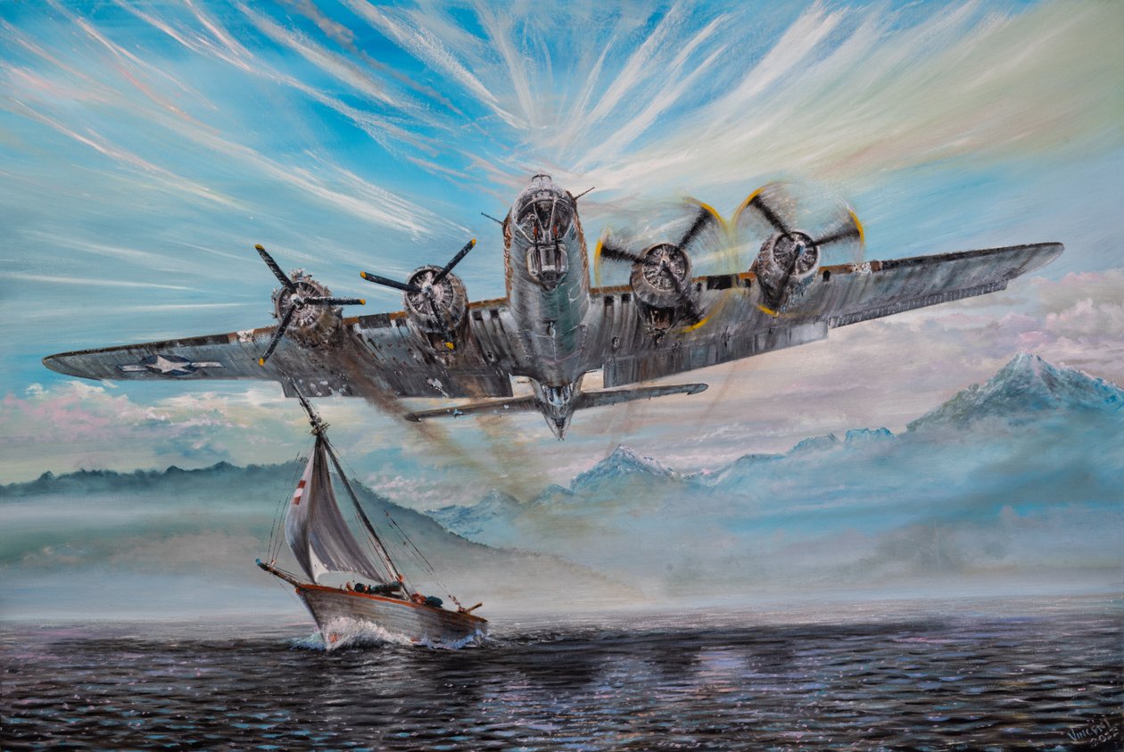 B17-G „Lonesome Polecat” Lake Zug Swiss Landing 5, 2023 alkotó: Vincent Alexander Booth