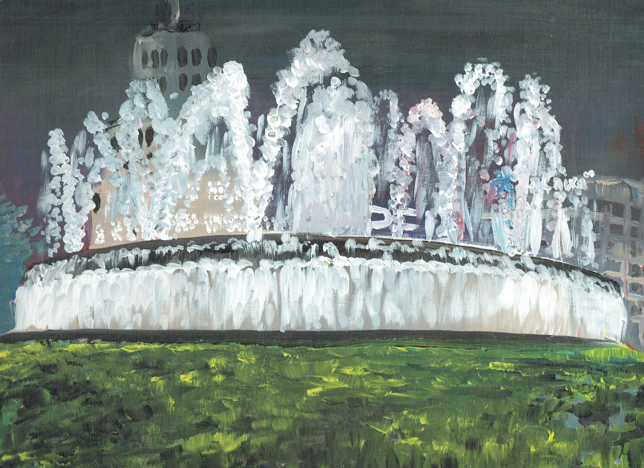 Barcelona éjszaka, 1994, (akril, vászon táblán) alkotó: Vincent Alexander Booth