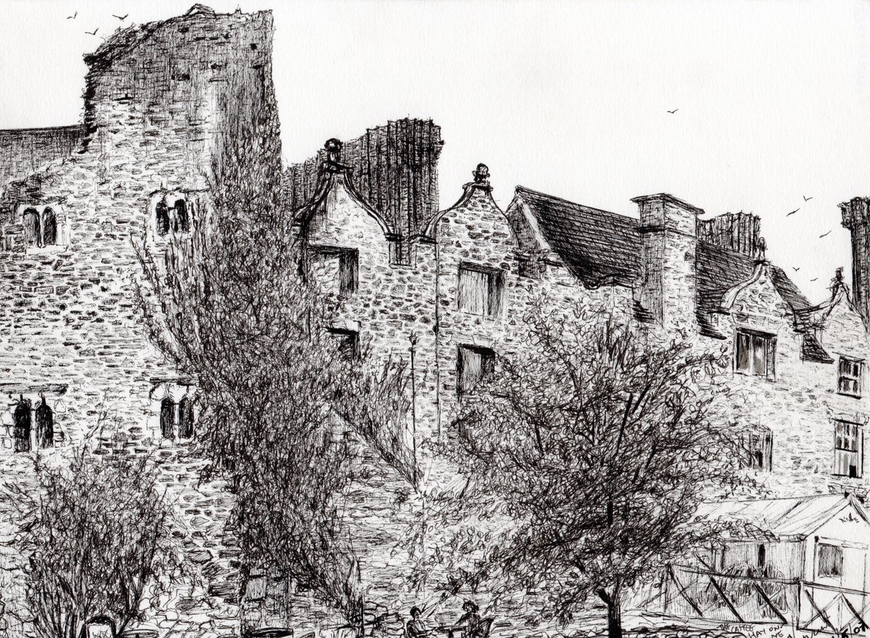 Kastélyrom Hay on Wye, 2007, (tinta papíron) alkotó: Vincent Alexander Booth