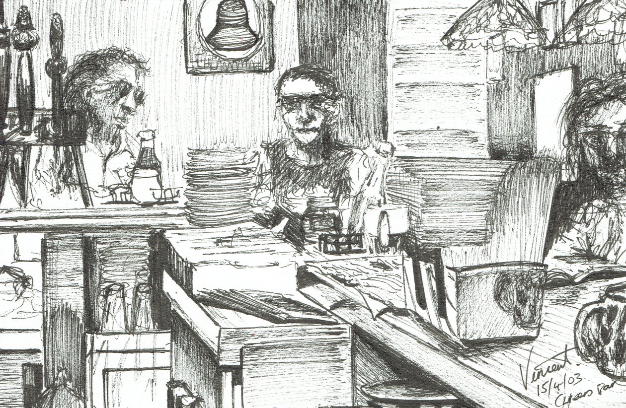 Cheers Bar Boston, USA, 2003, (Tinta papíron) alkotó: Vincent Alexander Booth
