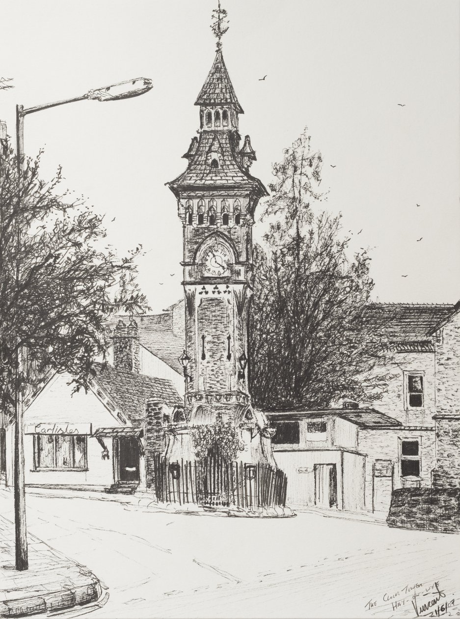 Óratorony, Hay on Wye, 2007, (Tinta papíron) alkotó: Vincent Alexander Booth