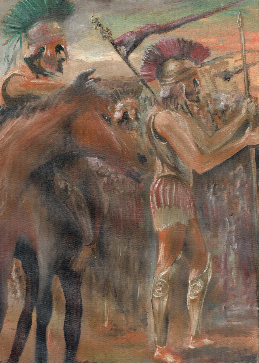 Konfliktus, 1984, (akril, vászon táblán) alkotó: Vincent Alexander Booth