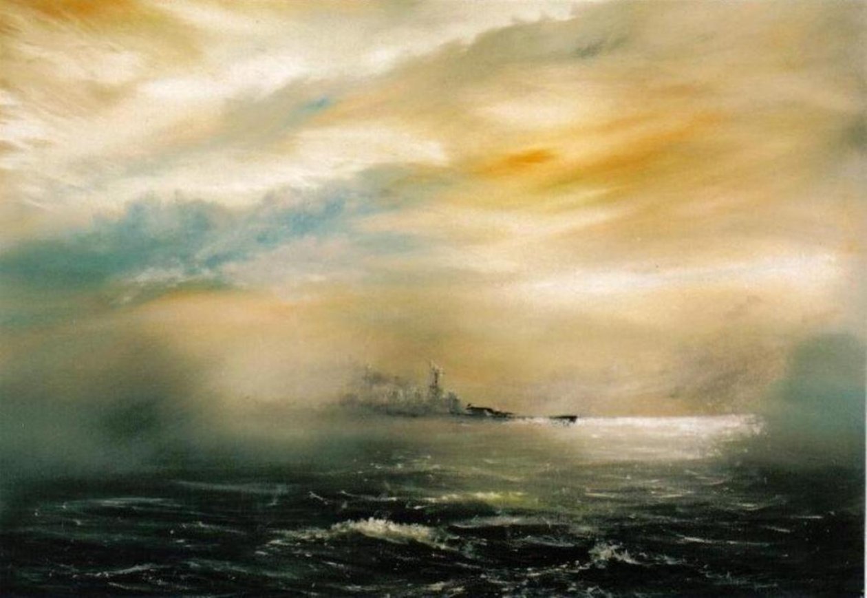 Hajnal a katasztrófa hajnala előtt HMS Hood 1941, 2012 alkotó: Vincent Alexander Booth