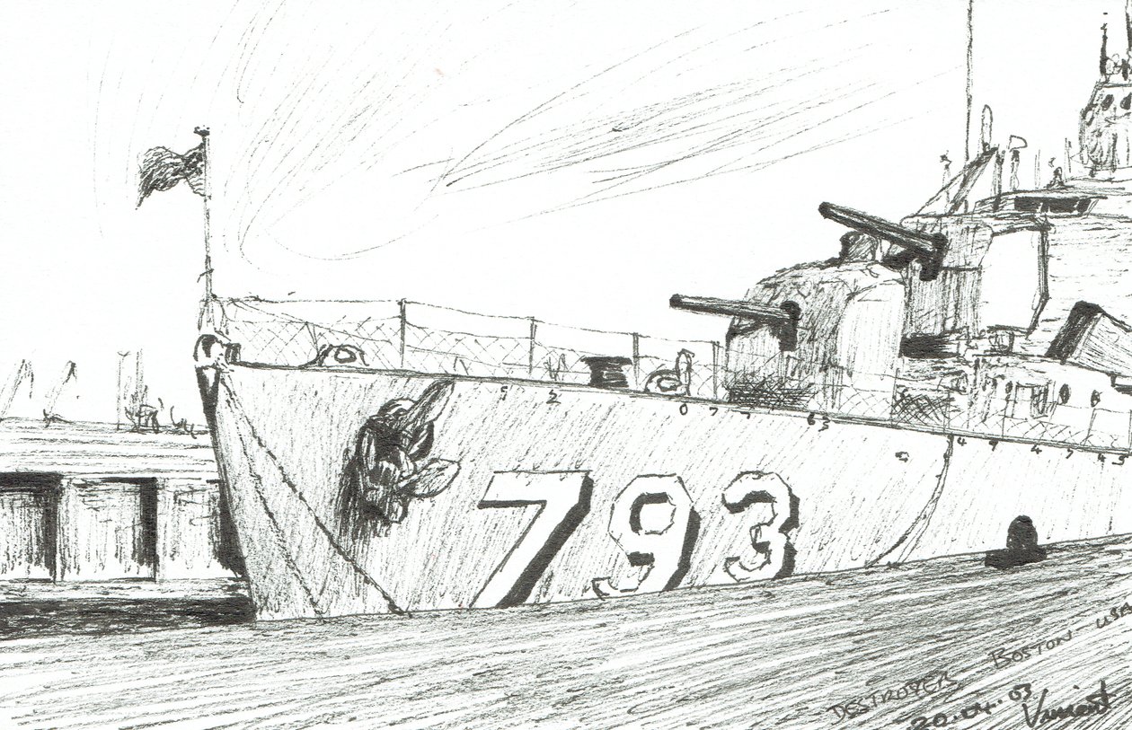 Destroyer 793 Boston Maritime Museum, 2003, (tinta papíron) alkotó: Vincent Alexander Booth