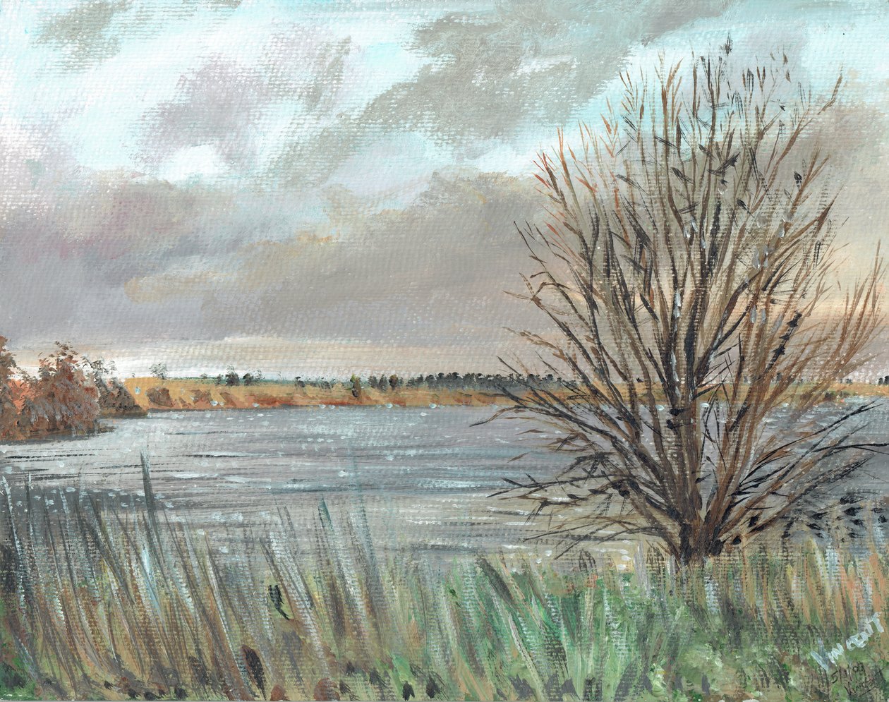 Fannyside Loch, 2009, (akril, vászon táblán) alkotó: Vincent Alexander Booth