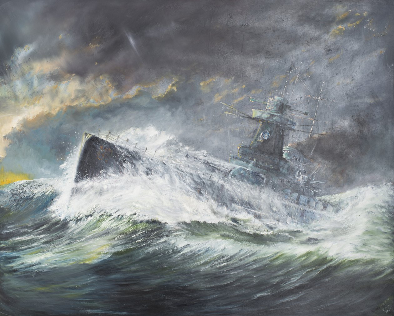 Graf Spee belép az Indiai-óceánba 1939. november 3-án, 2006. (Olaj, vászon) alkotó: Vincent Alexander Booth