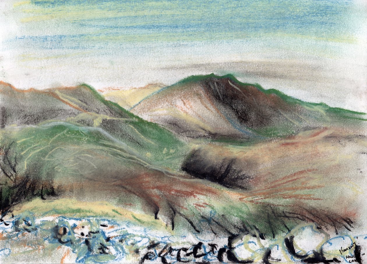 Hills in the Lake District, 2005, (pasztell, papír) alkotó: Vincent Alexander Booth
