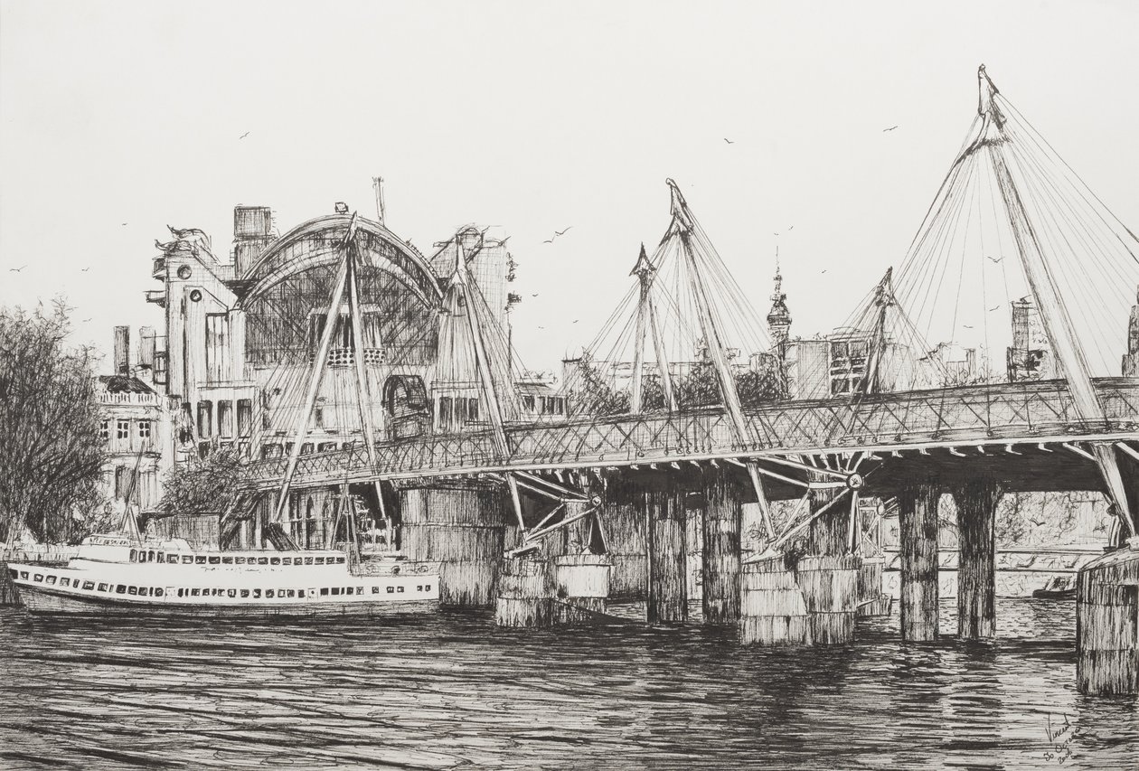 Hungerford Bridge London, 2006, (Tinta, papír) alkotó: Vincent Alexander Booth