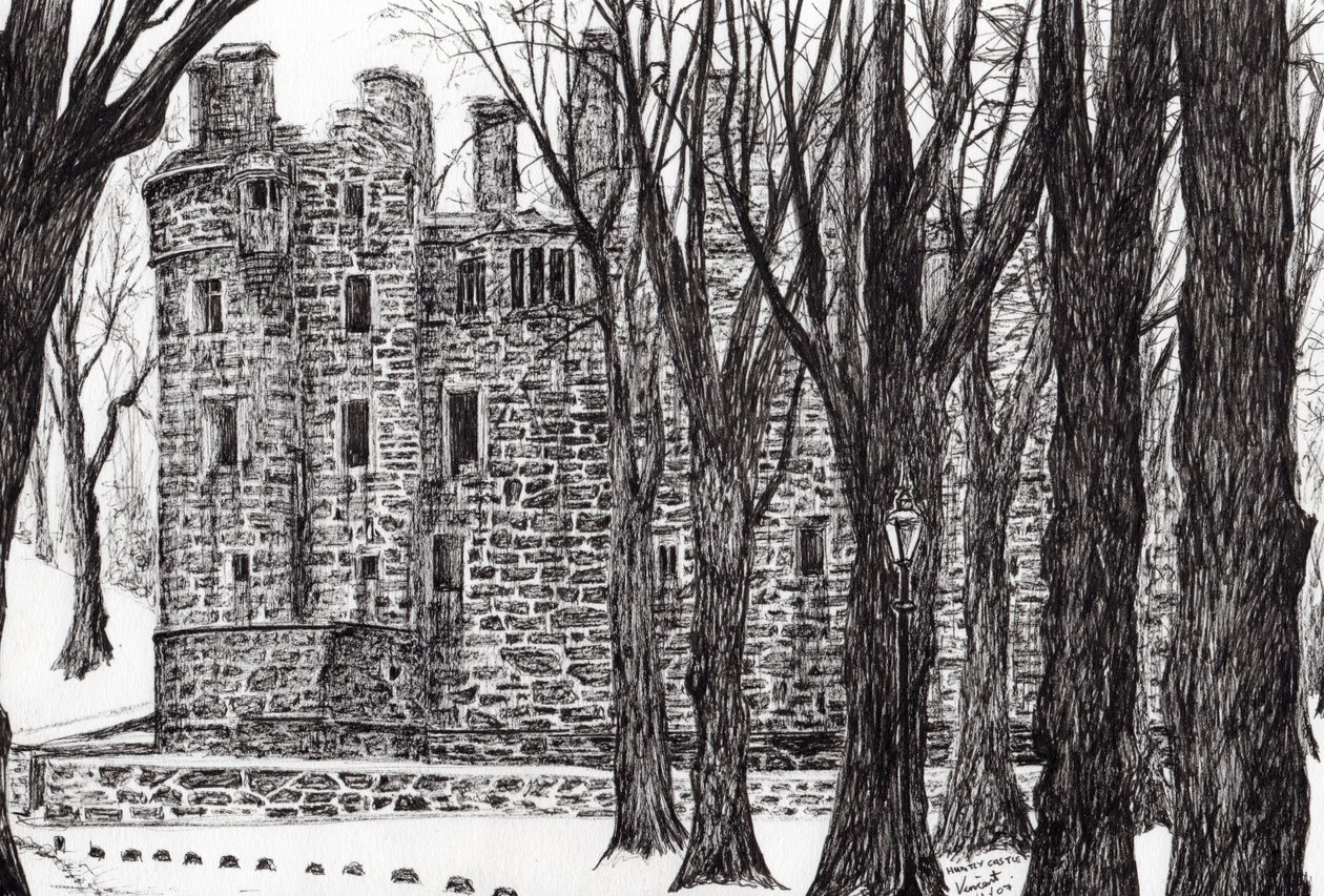 Huntly Castle Scotland, 2007, (tinta papíron) alkotó: Vincent Alexander Booth