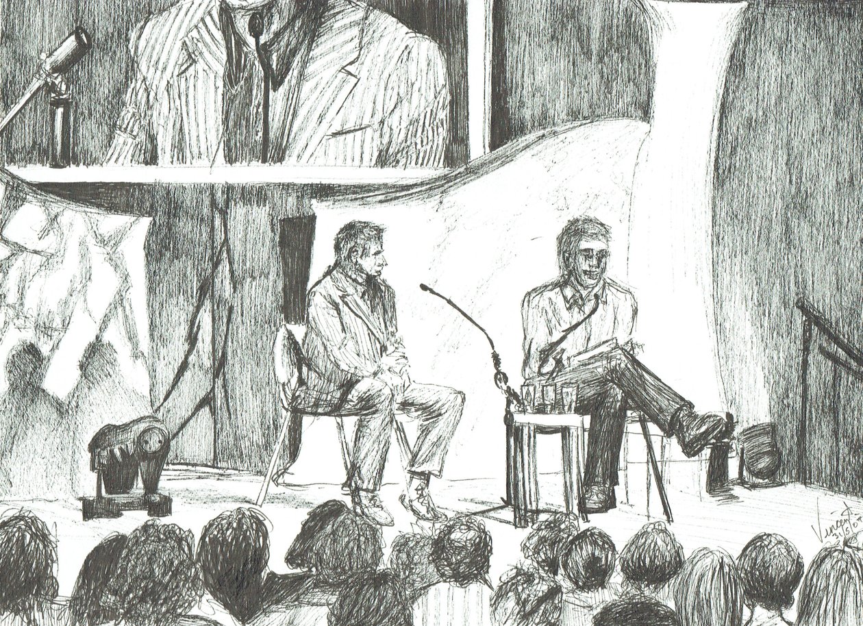 Interjú Johnny Walkerrel; 2007; (tinta papíron) alkotó: Vincent Alexander Booth