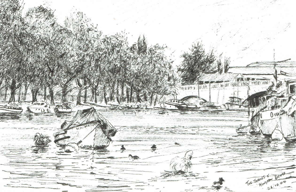 Kingston Bridge London, 2004, (Tinta papíron) alkotó: Vincent Alexander Booth
