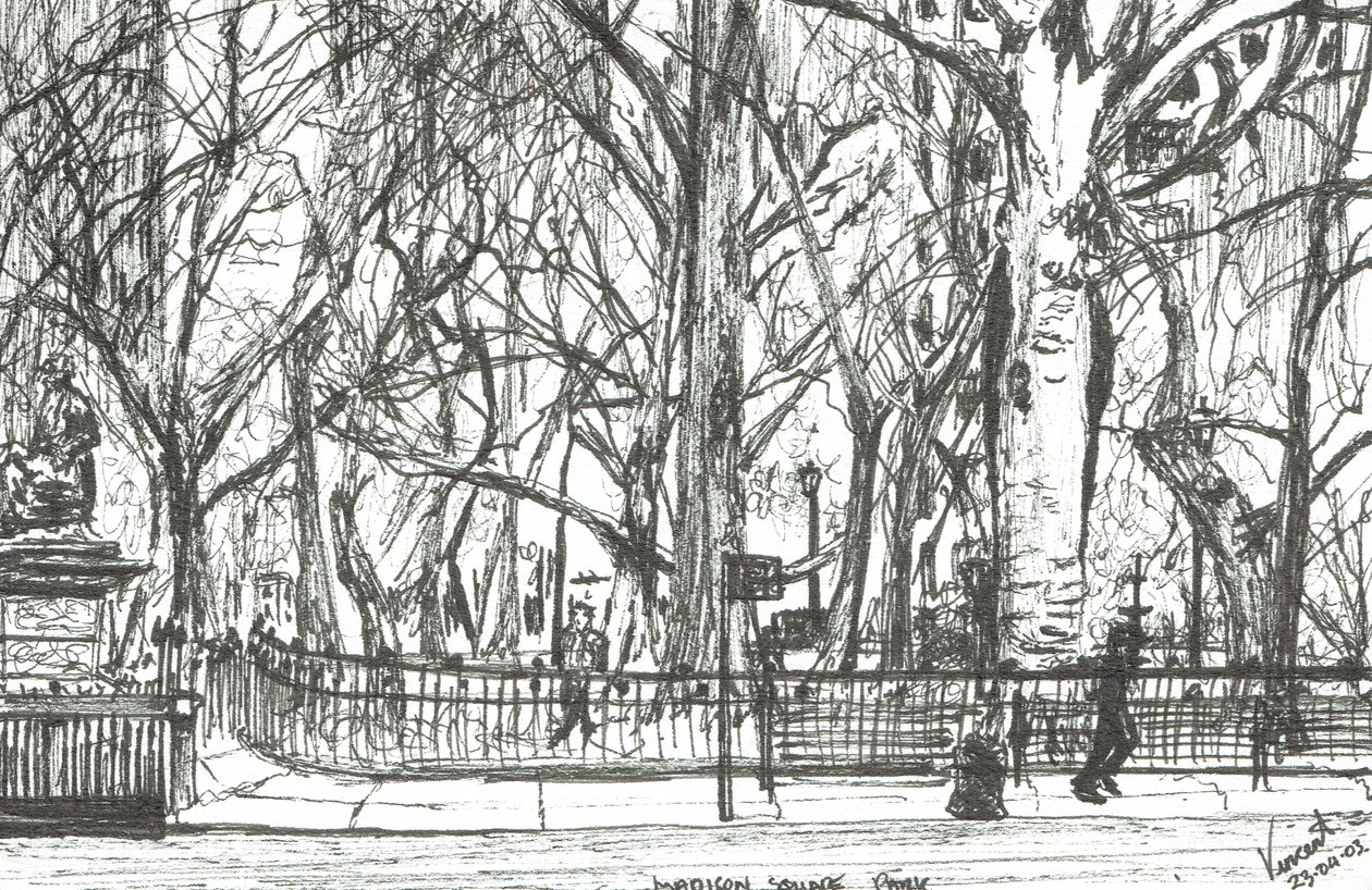 Madison Square park New York, 2003, (Tinta papíron) alkotó: Vincent Alexander Booth