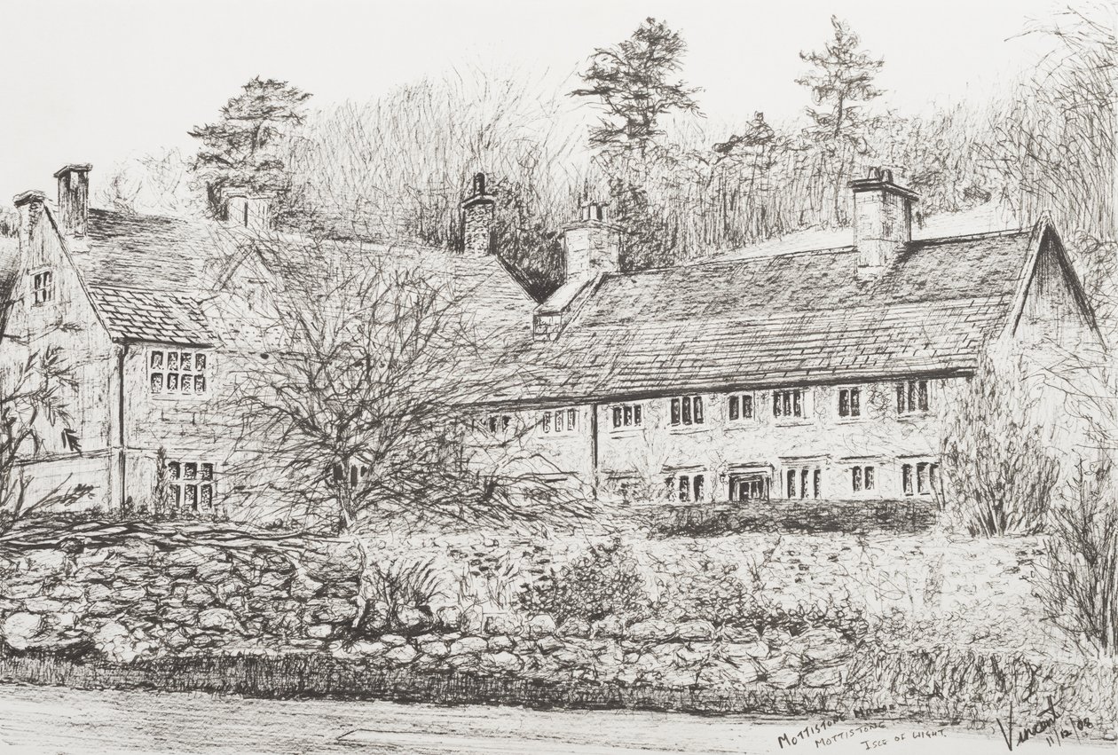 Mottistone Hall Isle of Wight, 2008 (Tinta, papír) alkotó: Vincent Alexander Booth