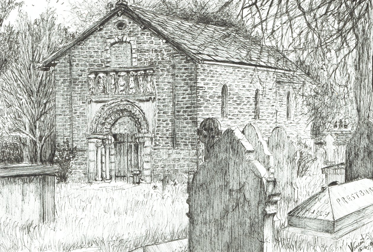 Old Church, Prestbury, 2009, (Tinta papíron) alkotó: Vincent Alexander Booth