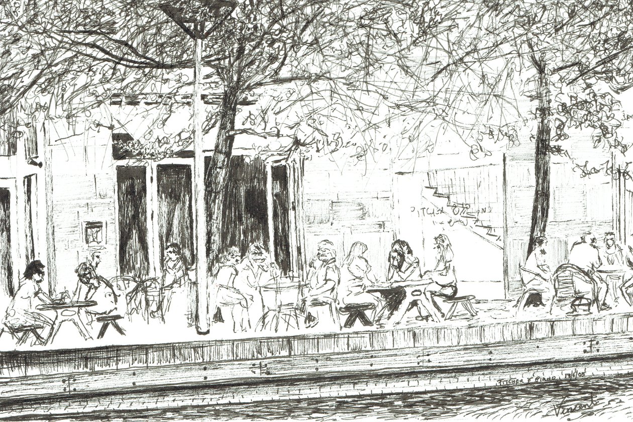 Kancsó és zongorabár Manchester, 2005, (Tinta papíron) alkotó: Vincent Alexander Booth