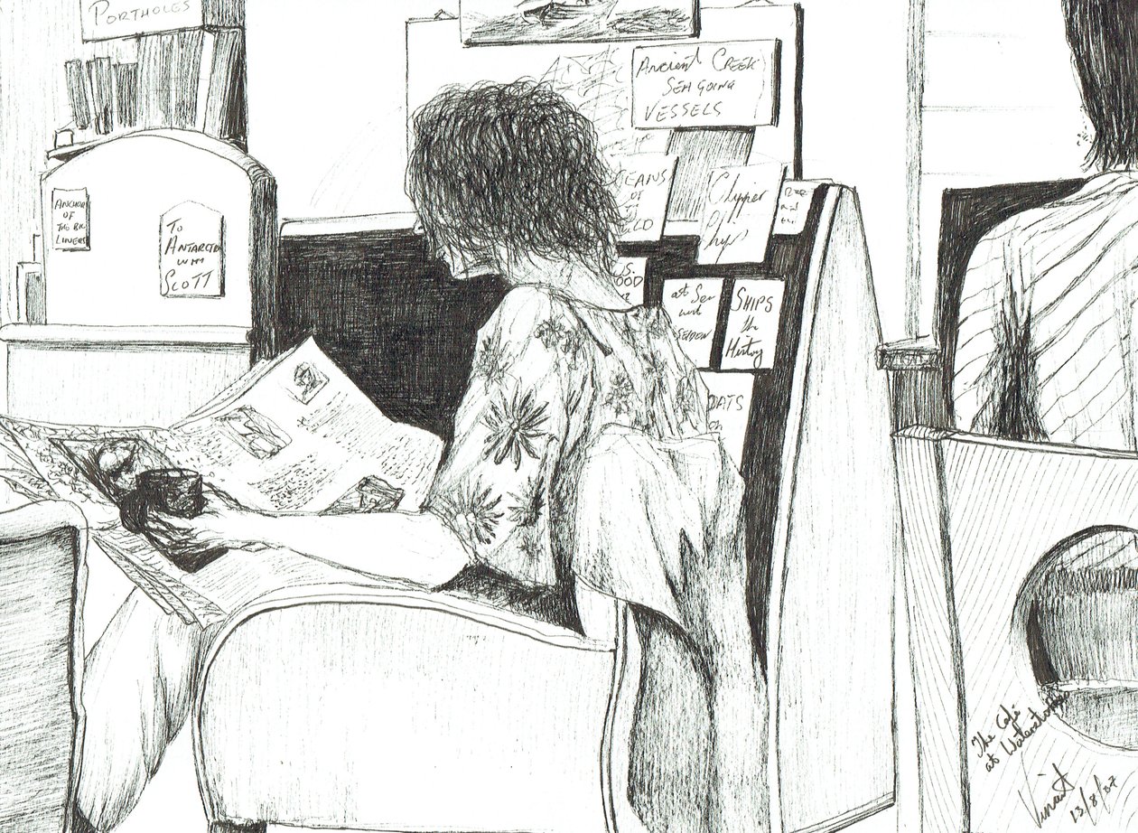 Olvasás a Waterstones könyvesboltban, Manchester, 2007 alkotó: Vincent Alexander Booth