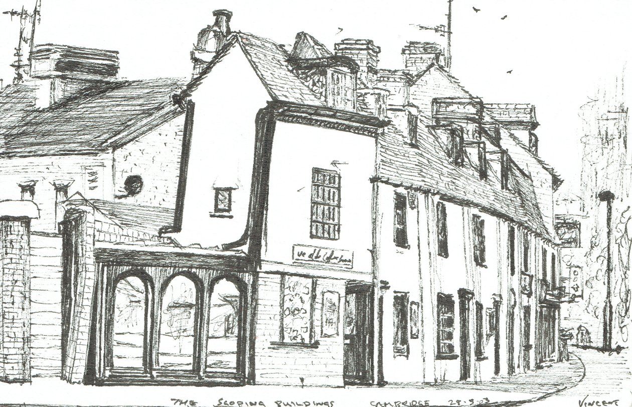 Ferde épületek Cambridge, 2003, (Tinta papíron) alkotó: Vincent Alexander Booth