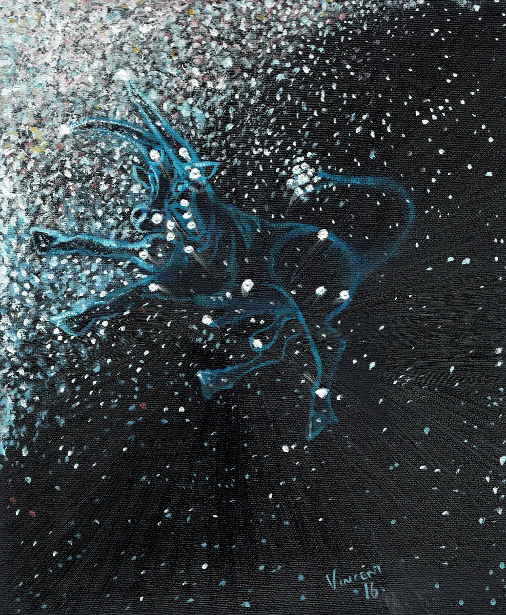 Bika csillagjegy, 2016, (olaj, vászon tábla) alkotó: Vincent Alexander Booth