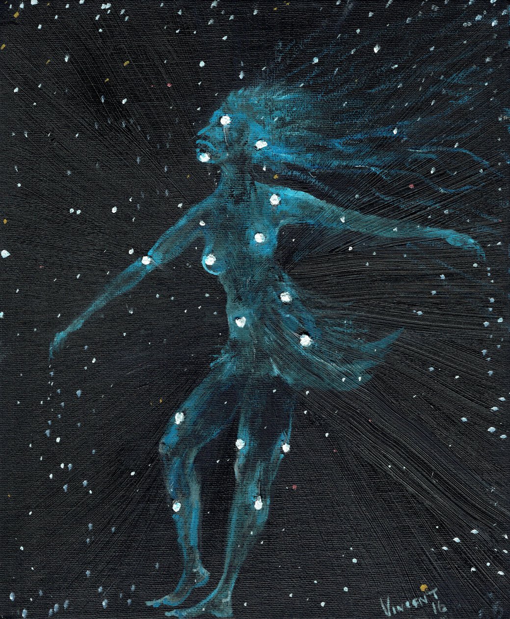 Szűz csillagjegy, 2016, (olaj, vászon tábla) alkotó: Vincent Alexander Booth