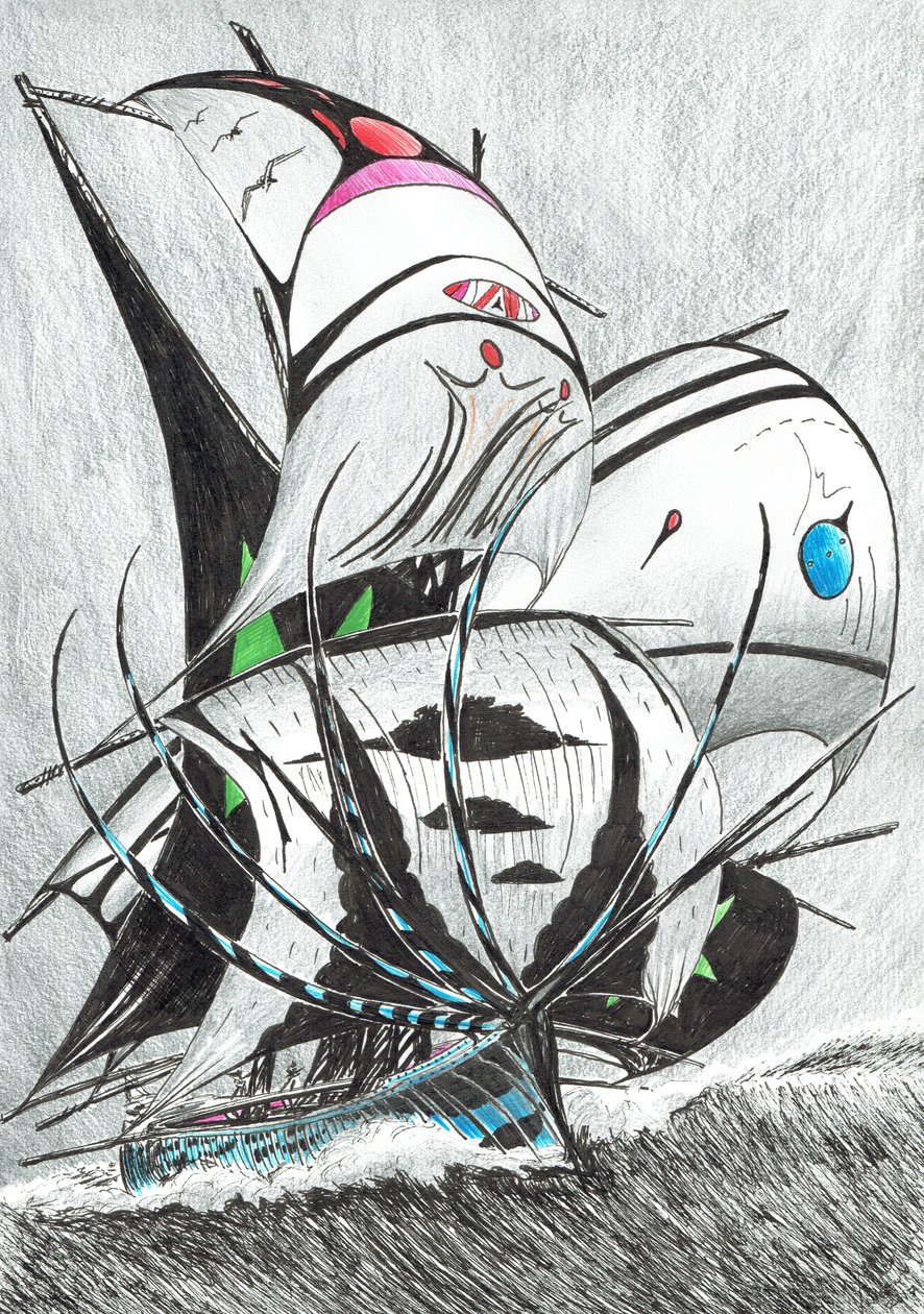Storm Creators Andamán-tenger, 2017, (tinta papíron) alkotó: Vincent Alexander Booth