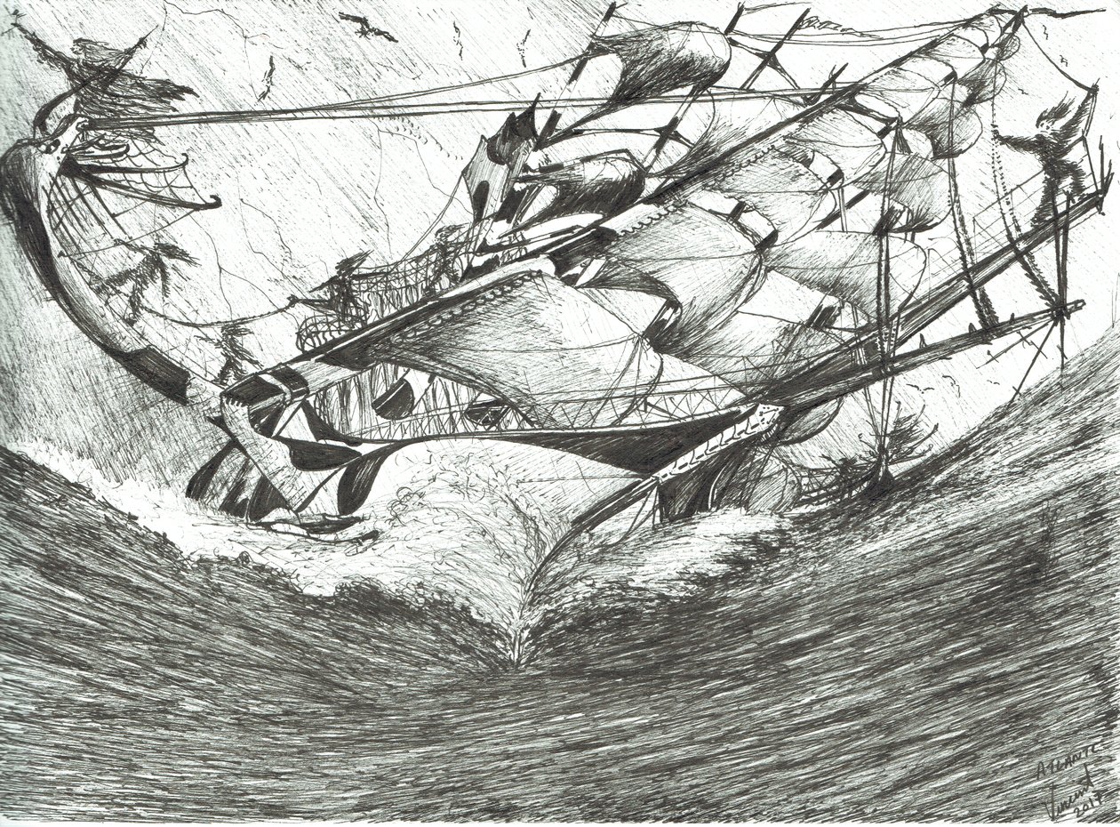 Storm Creators Jeges-tenger, 2017, (Tinta papíron) alkotó: Vincent Alexander Booth