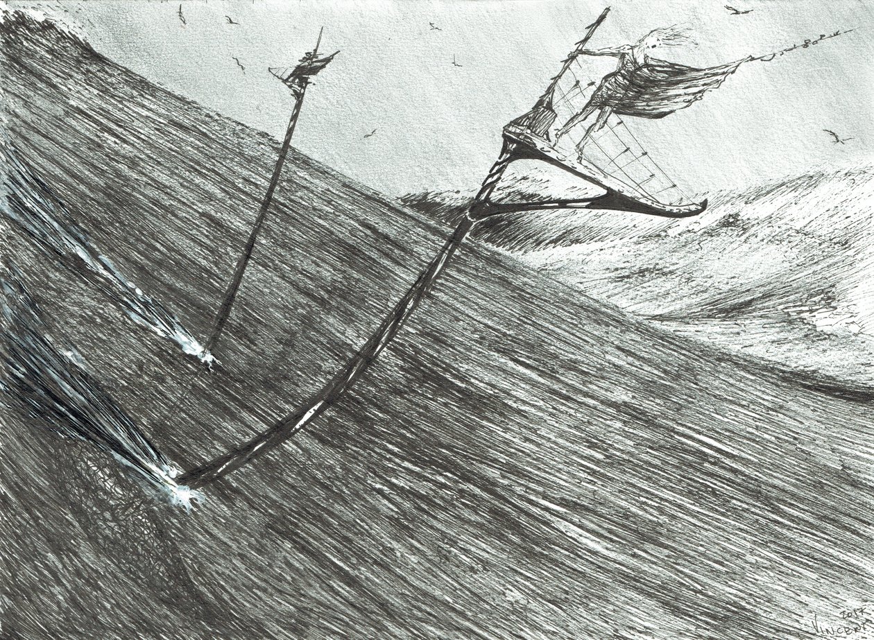 Storm Creators Fekete-tenger, 2017, (tinta papíron) alkotó: Vincent Alexander Booth