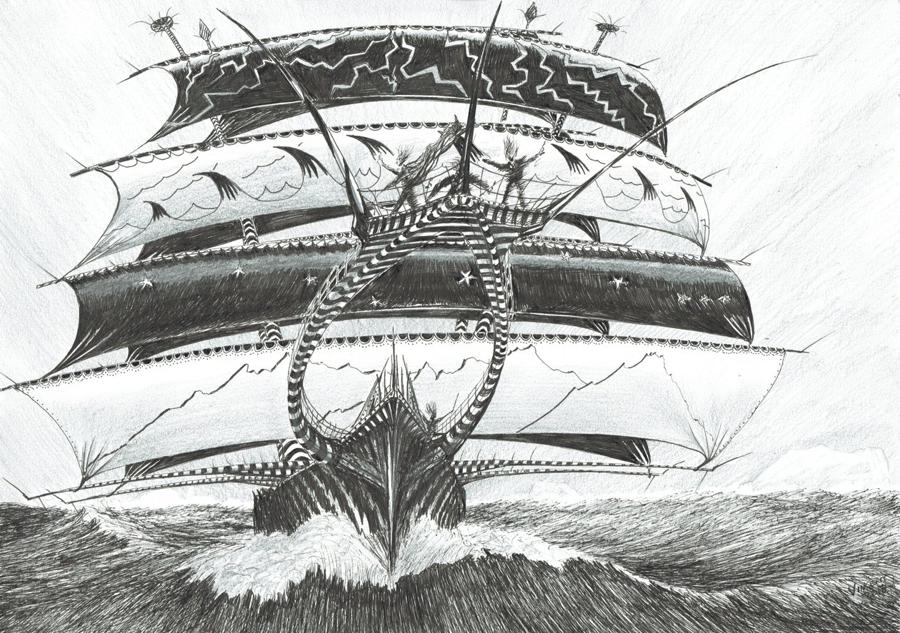 Storm Creators King Haakon VII Sea, 2017, (tinta papíron) alkotó: Vincent Alexander Booth