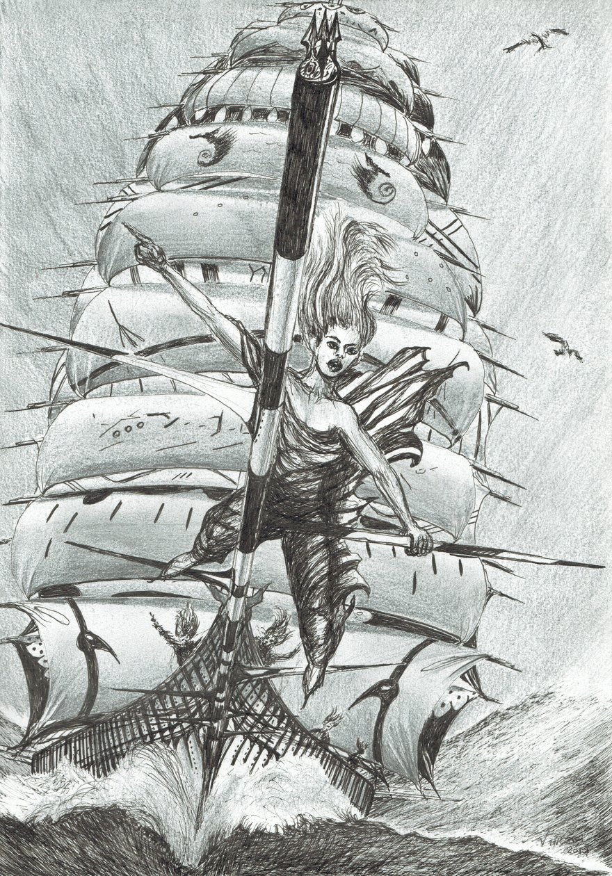 Viharalkotók Lazarev-tenger, 2017 (Tinta papíron) alkotó: Vincent Alexander Booth