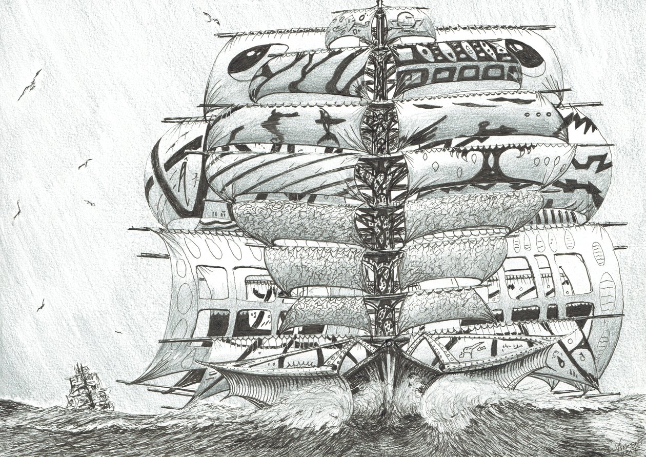 Storm Creators Földközi-tenger, 2017, (tinta papírra) alkotó: Vincent Alexander Booth