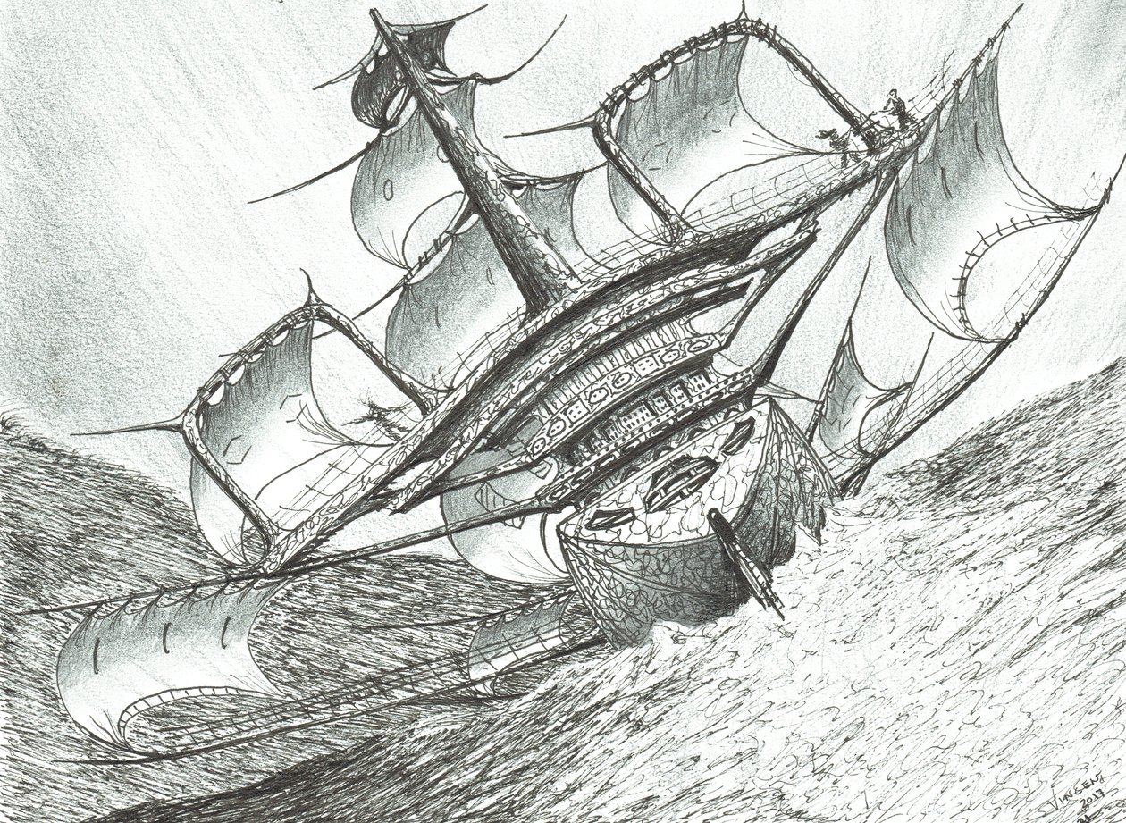 Storm Creators Risser-Larson Sea, 2017, (Tinta papíron) alkotó: Vincent Alexander Booth