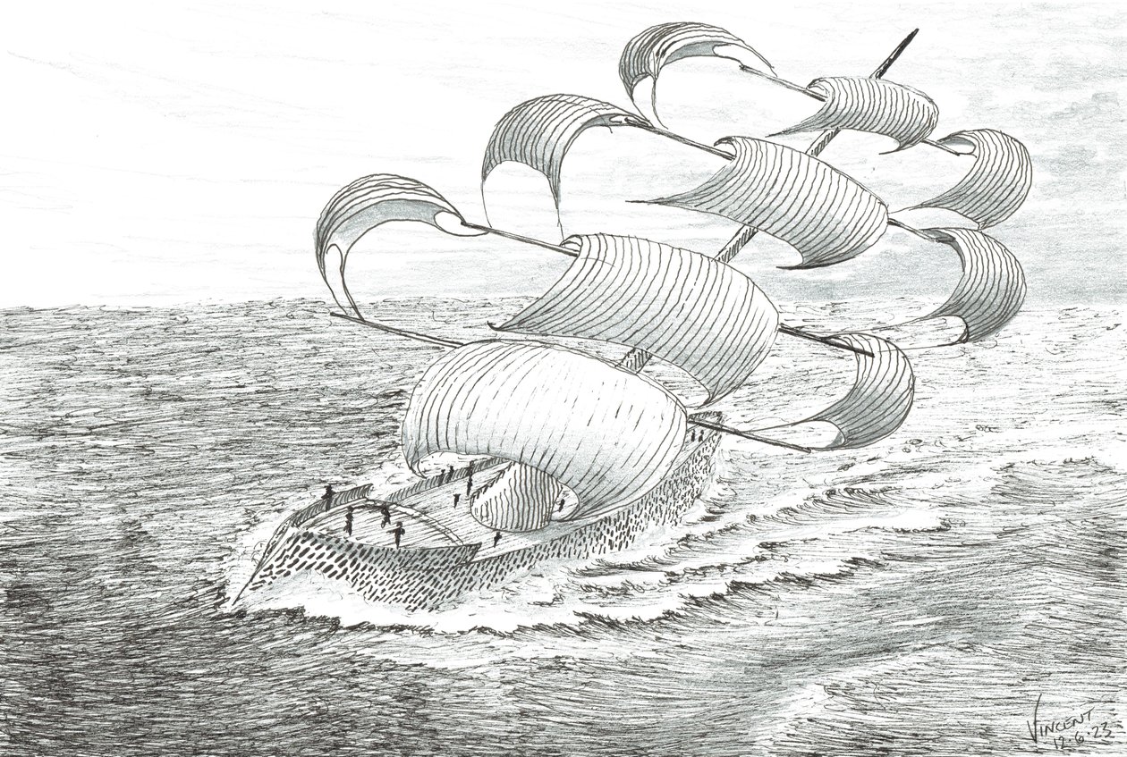 Storm Creators Yathkyed, 2023 (tinta és ceruza papíron) alkotó: Vincent Alexander Booth