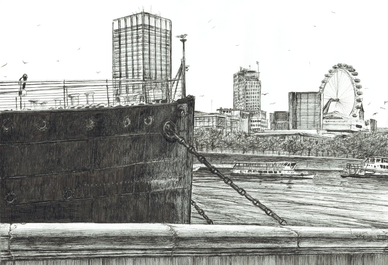 The Black Bow on the Thames, 2006, (tinta papíron) alkotó: Vincent Alexander Booth