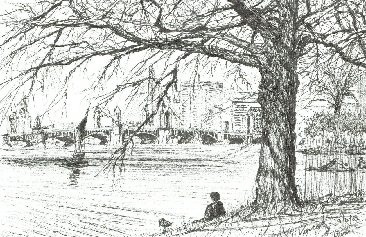 A Charles folyó, Boston. 2003, (Tinta papíron) alkotó: Vincent Alexander Booth