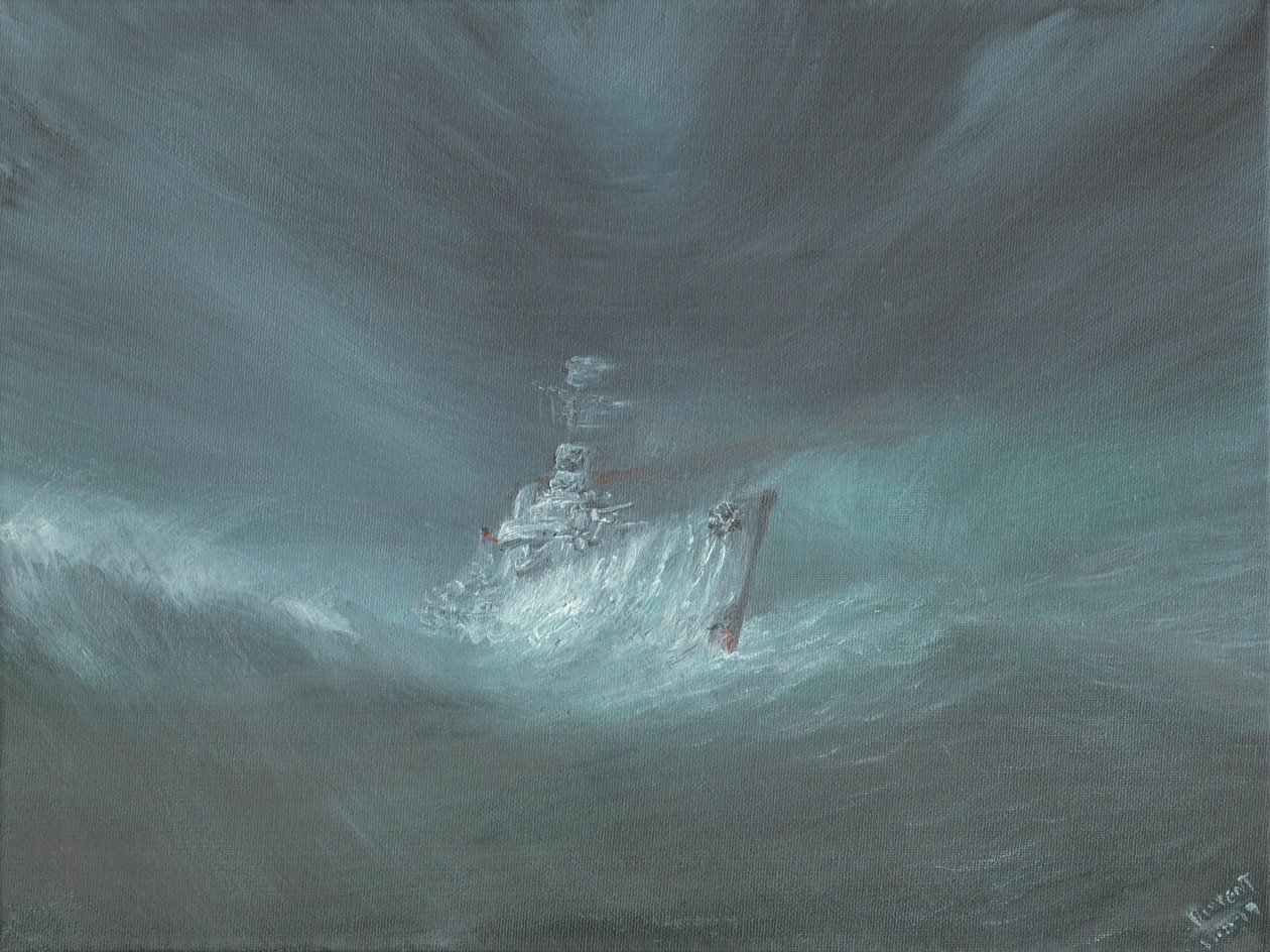 A USS Warrington elveszett a hurrikánban a Bahamáknál 1944. szeptember 13-án, 2019. alkotó: Vincent Alexander Booth