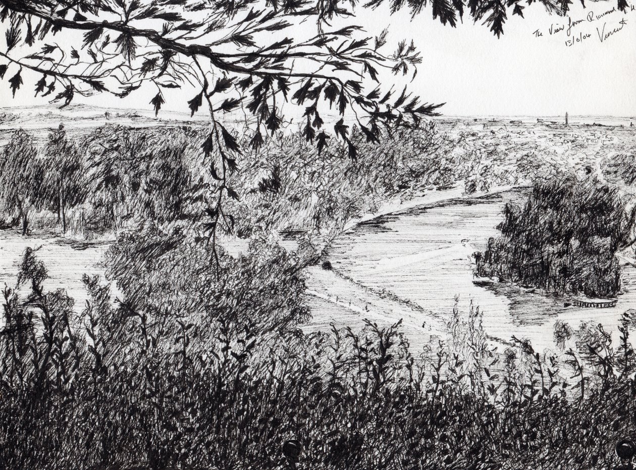 View from Richmond Hill London, 2004, (tus, papír) alkotó: Vincent Alexander Booth