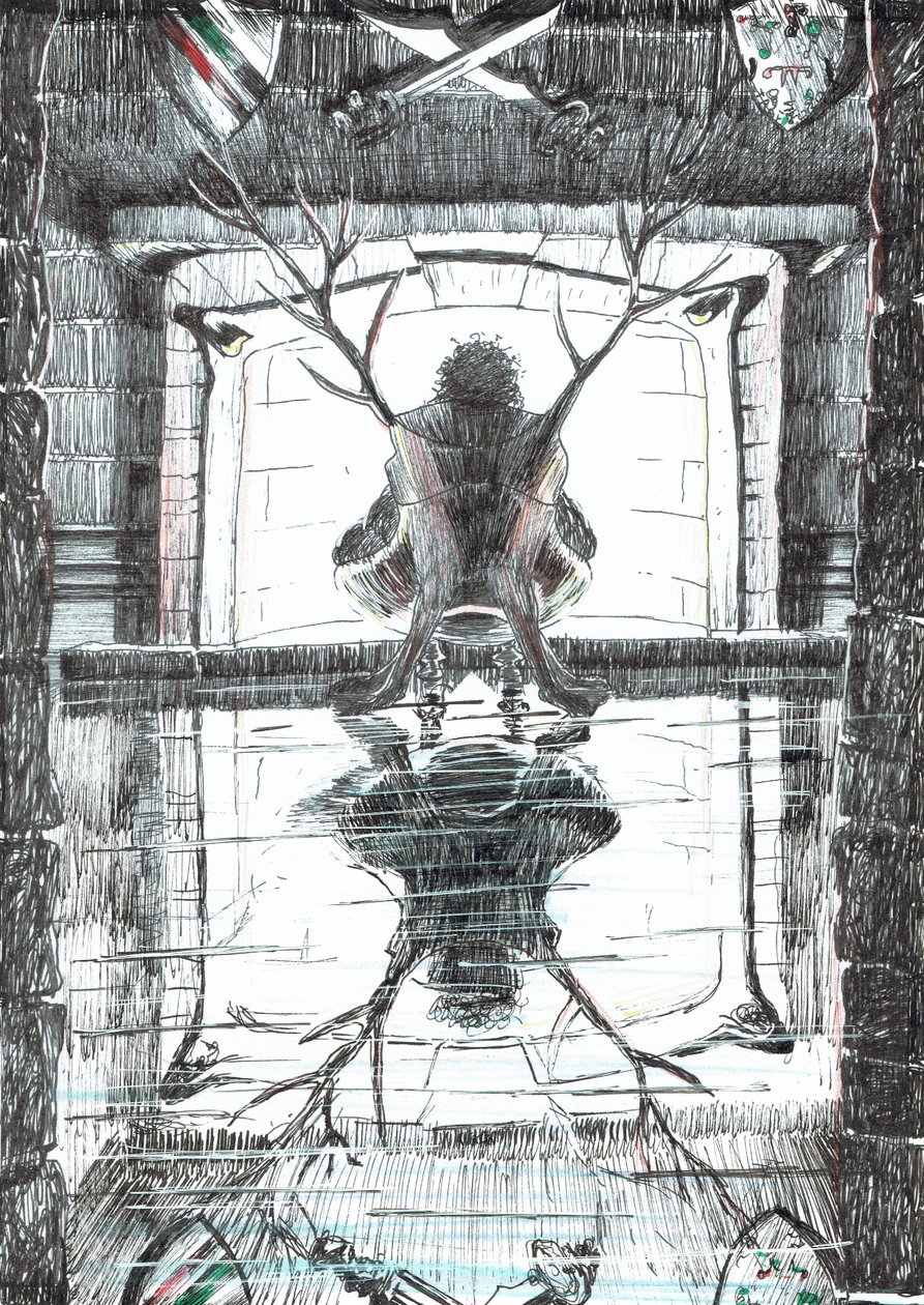 15. oldal, The Castle in the Forest of Findhorn, 2006, (tintával papíron) alkotó: Vincent Alexander Booth