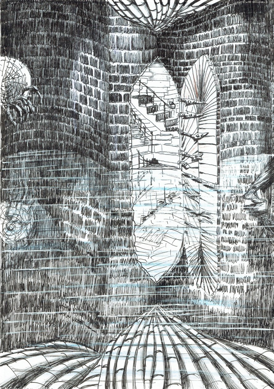 23. oldal, The Castle in the Forest of Findhorn, 2006, (tintával, papíron) alkotó: Vincent Alexander Booth