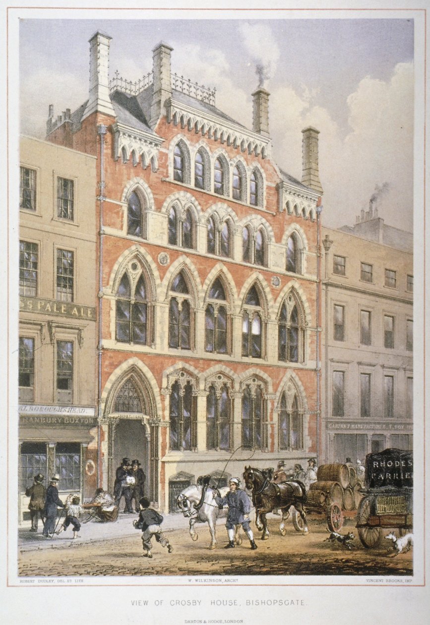 Crosby Hall a Bishopsgate 95. szám alatt, London City, 1860 alkotó: Vincent Brooks